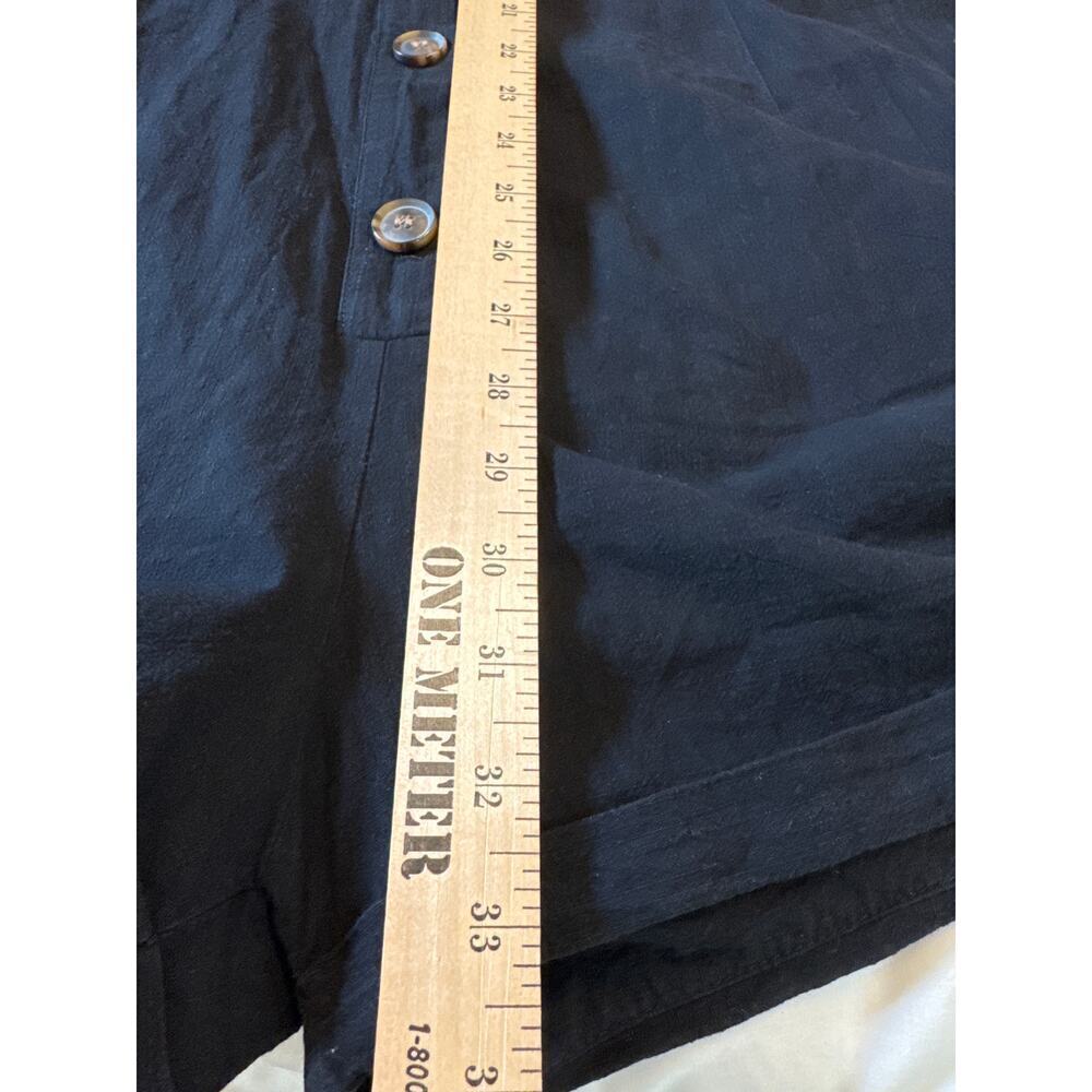 One Piece Women's Black Romper Shorts Belt Tie Button Up With Pockets Size XL - Picture 11 of 12